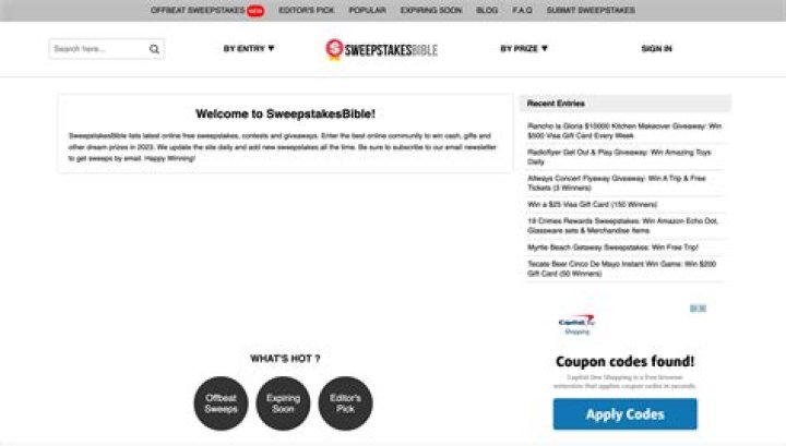 What are some legitimate sweepstakes sites?