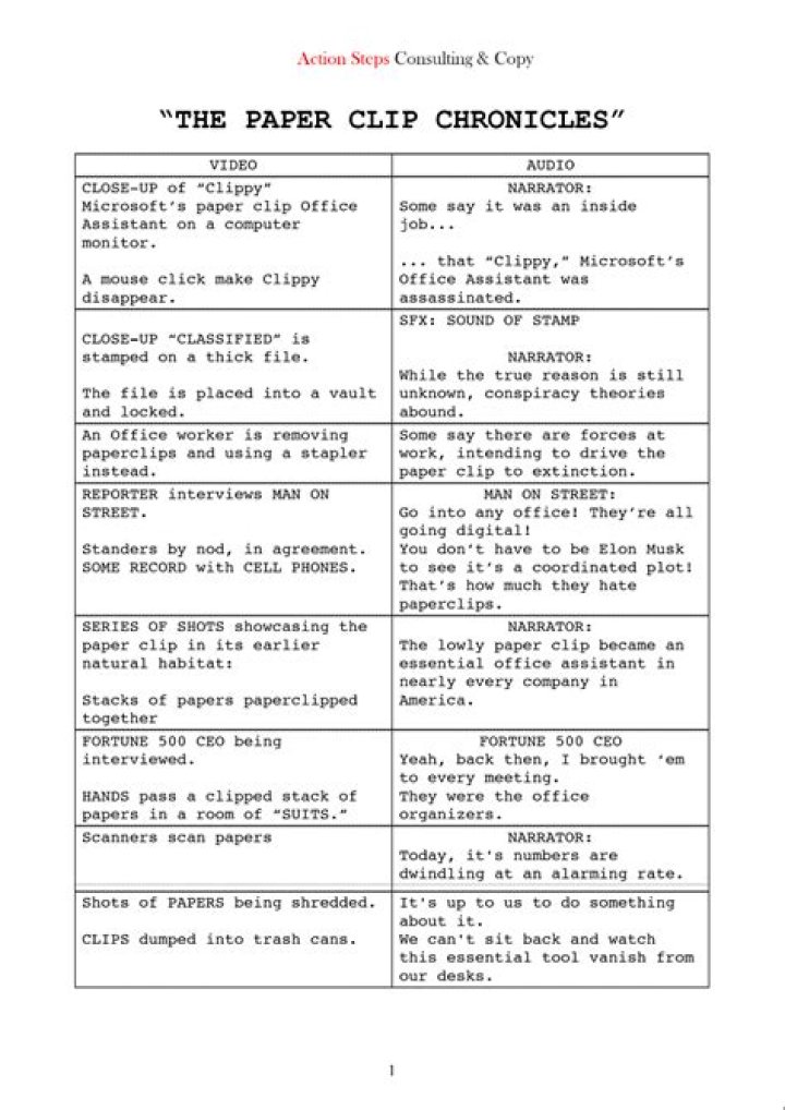 What is a partial two-column a V script?