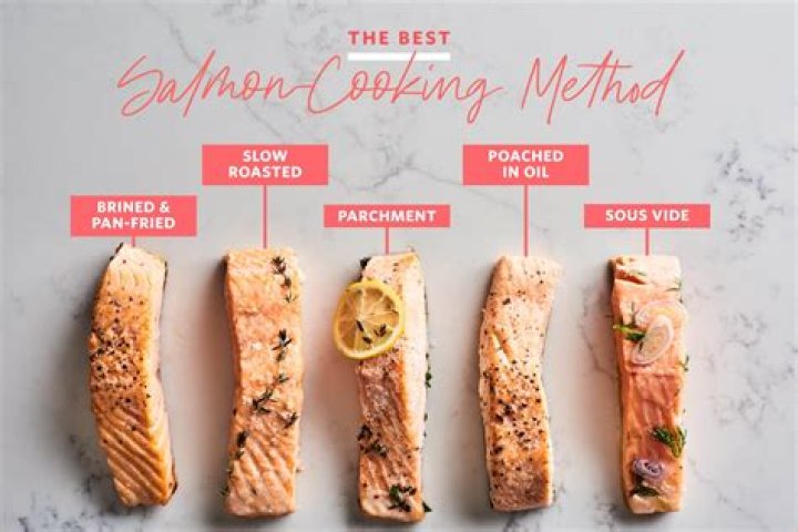 What temperature should salmon steaks be cooked to?