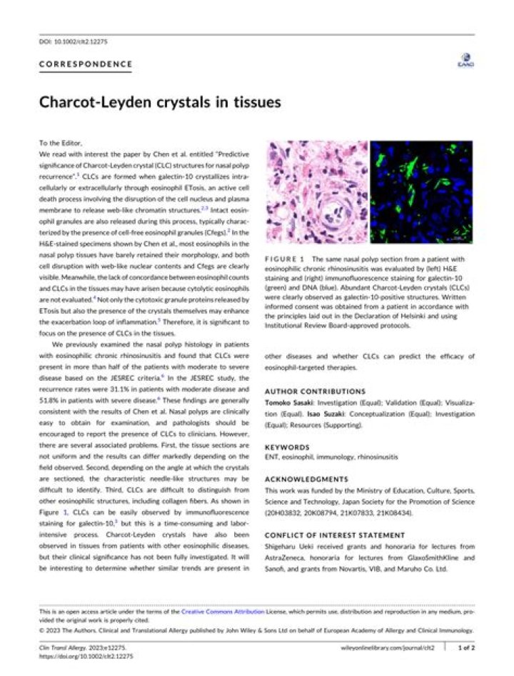 Why in the sputum Analyses there are eosinophils and Charcot-Leyden crystals?